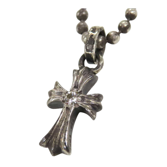 CHROME HEARTS  
CH CROS BBYFAT DIA Silver 2004 Engraving  
Baby Fat Diamond Charm Necklace  
With Invoice Included