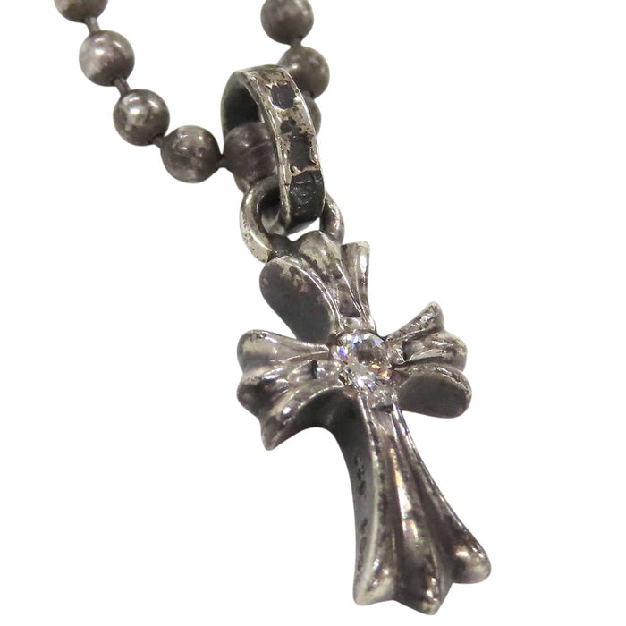 CHROME HEARTS  
CH CROS BBYFAT DIA Argent Gravé 2004  
Collier pendentif Baby Fat Diamant  
Avec facture