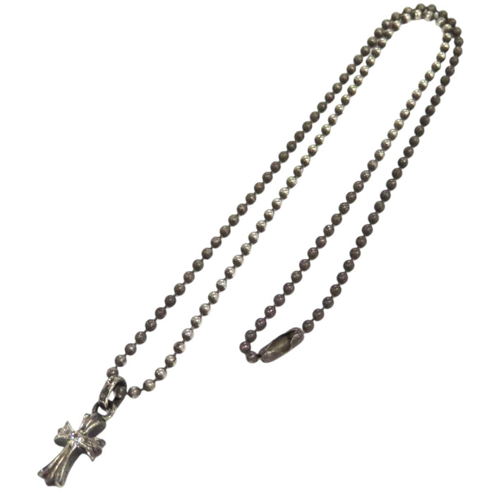 CHROME HEARTS  
CH CROS BBYFAT DIA Argent Gravé 2004  
Collier pendentif Baby Fat Diamant  
Avec facture