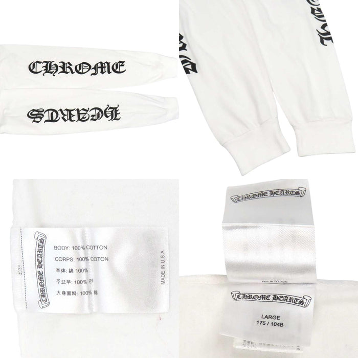 CHROME HEARTS  
CH卷轴标签棉质臂标  
颈部标志口袋长袖T恤