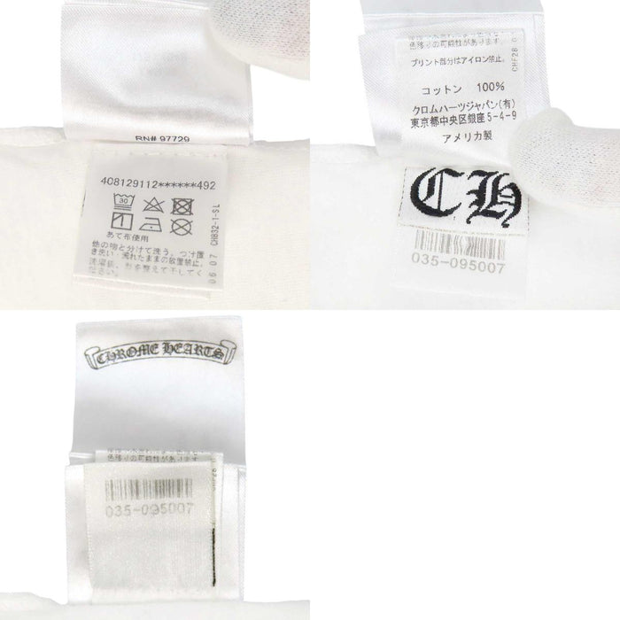 CHROME HEARTS  
CH卷轴标签棉质臂标  
颈部标志口袋长袖T恤