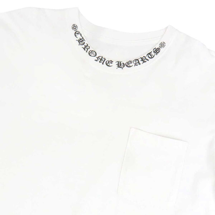 CHROME HEARTS  
CH卷轴标签棉质臂标  
颈部标志口袋长袖T恤