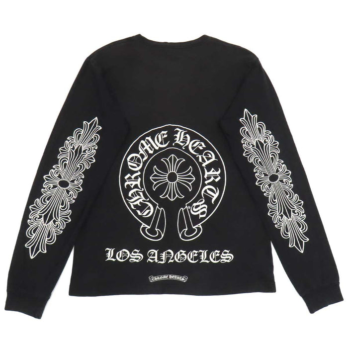 CHROME HEARTS 
CH ロサンゼルス限定 Los Angeles コットン クルーネック 
袖 フローラル ホースシュー プリント ロングスリーブ Tシャツ