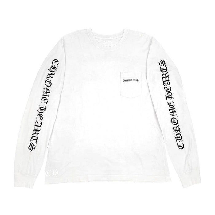 CHROME HEARTS 
CH FUCK YOU コットン 
スクロールラベル 袖ロゴ ロングスリーブ Tシャツ