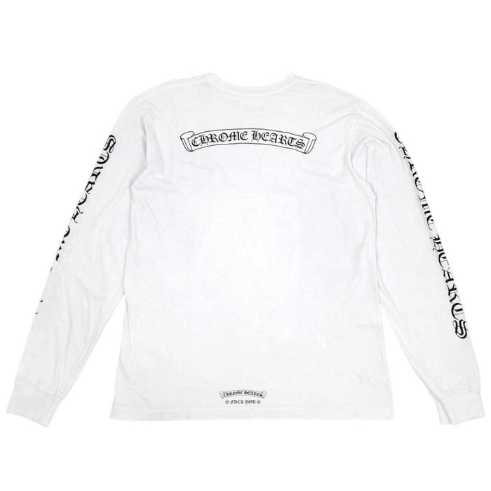 CHROME HEARTS 
CH FUCK YOU コットン 
スクロールラベル 袖ロゴ ロングスリーブ Tシャツ