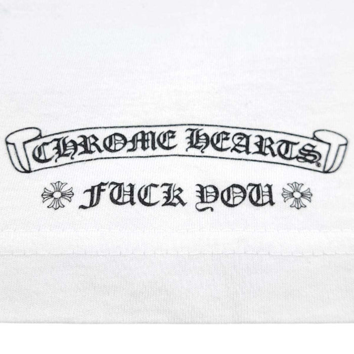 CHROME HEARTS 
CH FUCK YOU コットン 
スクロールラベル 袖ロゴ ロングスリーブ Tシャツ