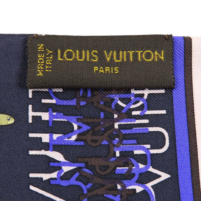 LOUIS VUITTON 
LV シルク 
バンドー モノグラム マップ スカーフ