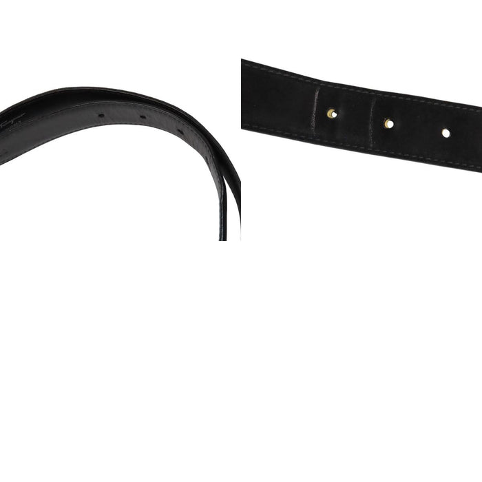 Salvatore Ferragamo  
Logo leather silver-colored metal  
Double Gancini suede belt