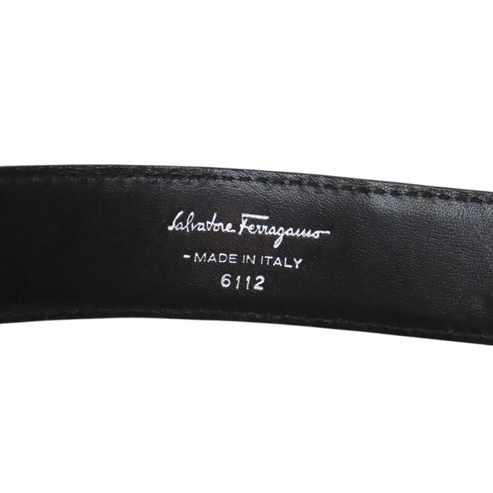 Salvatore Ferragamo  
Logo leather silver-colored metal  
Double Gancini suede belt