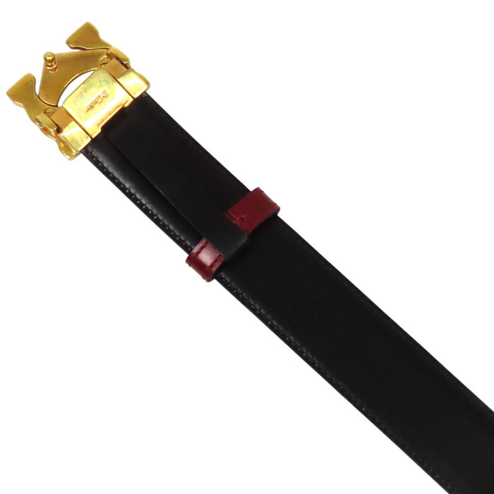 CARTIER  
Double C Leather Gold-Colored Metal  
2C Belt