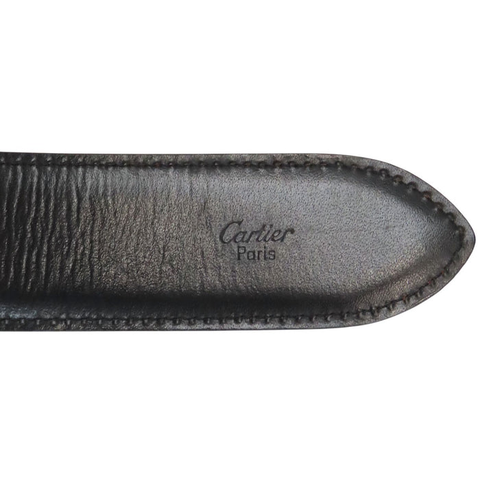 CARTIER  
Double C Leather Gold-Colored Metal  
2C Belt