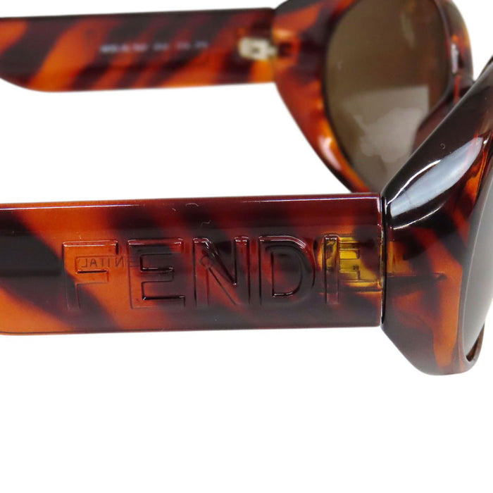 FENDI  
Oval  
Logo Tortoiseshell Pattern Sunglasses