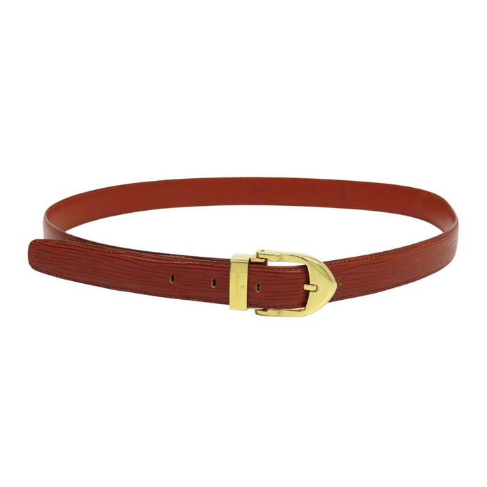LOUIS VUITTON  
LV Logo Gold Color Metal  
Epi Sangle Belt