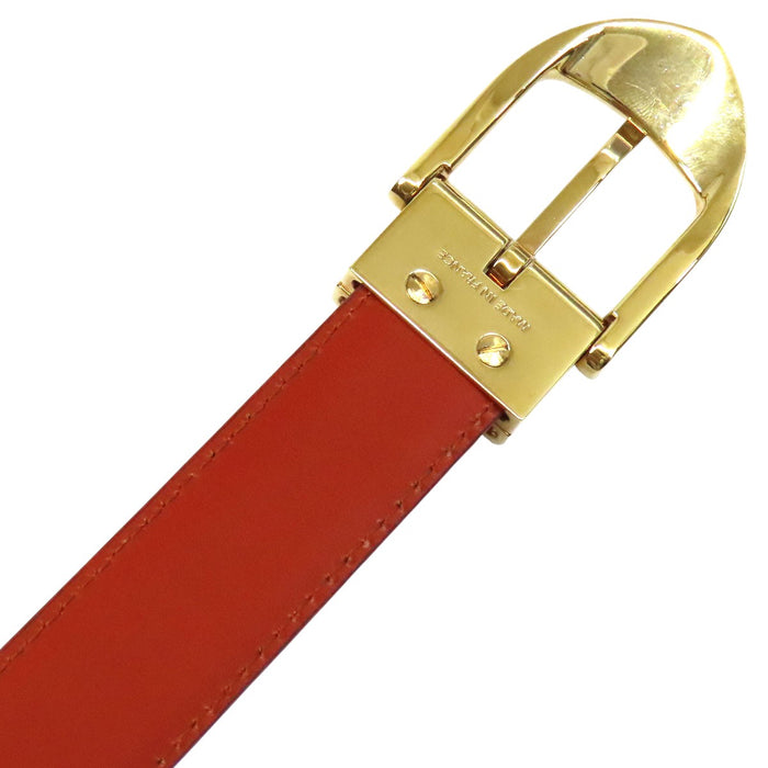 LOUIS VUITTON  
LV Logo Gold Color Metal  
Epi Sangle Belt