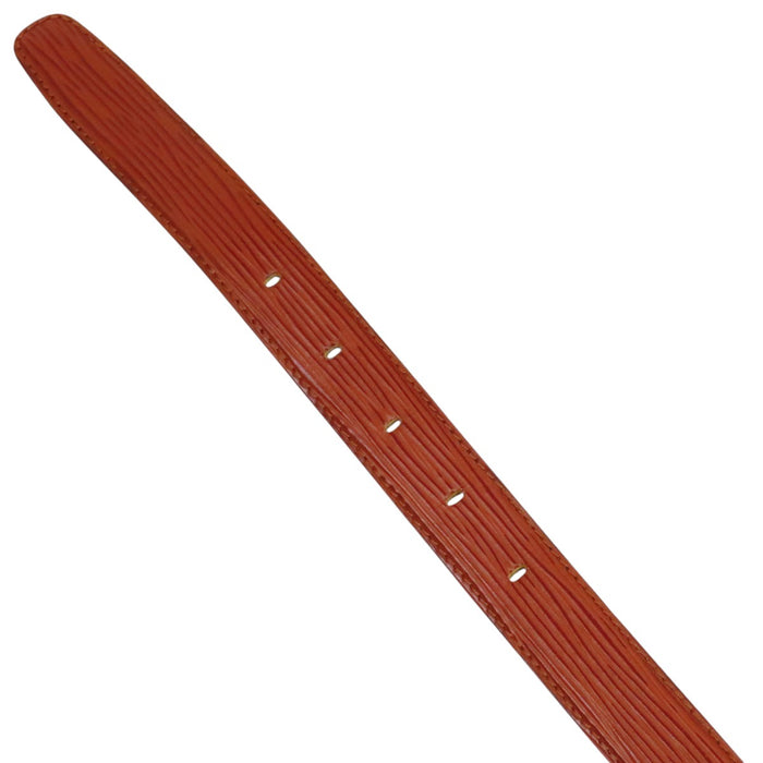 LOUIS VUITTON  
LV Logo Gold Color Metal  
Epi Sangle Belt