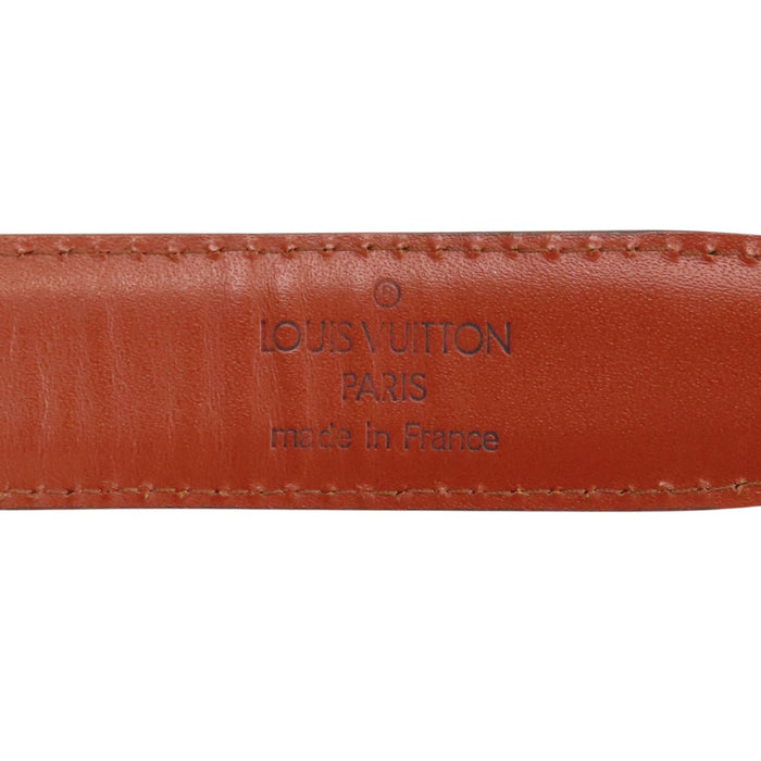 LOUIS VUITTON  
LV Logo Gold Color Metal  
Epi Sangle Belt