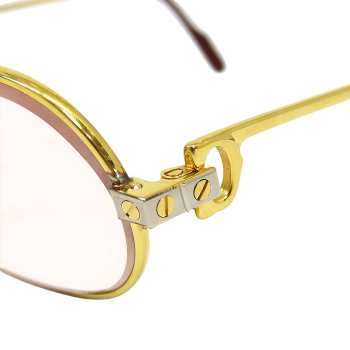CARTIER 
ヴィンテージ ロゴ ダブルブリッジ メタルフレーム 
サントス アイウェア 度入り