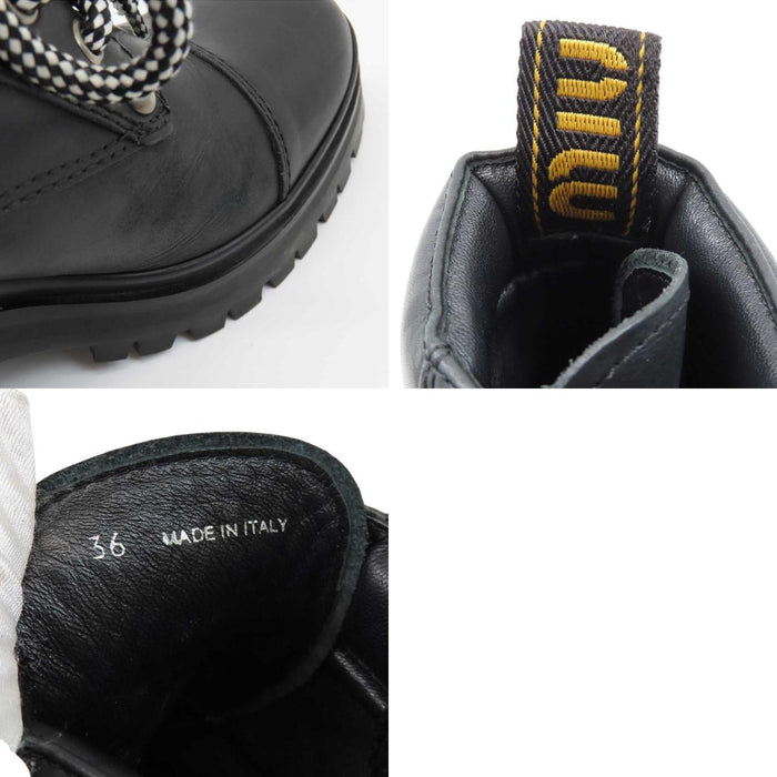 MIUMIU 
レースアップ 
ロゴ レザー レースアップ ブーツ
