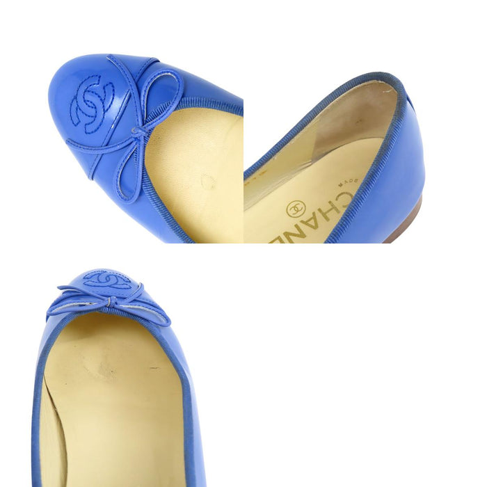 CHANEL 
COCO CC logo ribbon flat ballet shoes 
Coco mark ballerina pumps