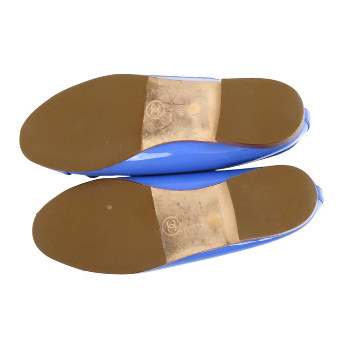 CHANEL 
COCO CC logo ribbon flat ballet shoes 
Coco mark ballerina pumps