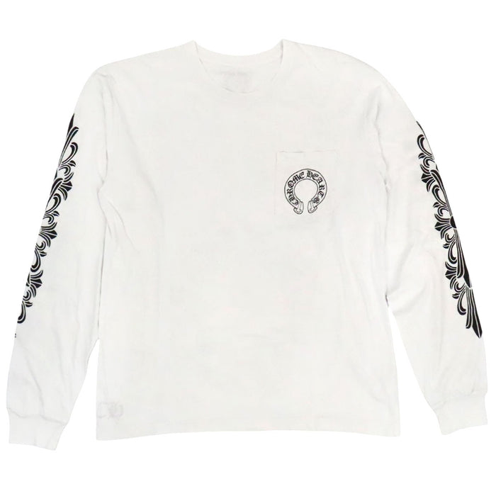 CHROME HEARTS 
CH FUCK YOU スクロールラベル アームロゴ コットン 
Floral Cross Horseshoe ロングスリーブ Tシャツ