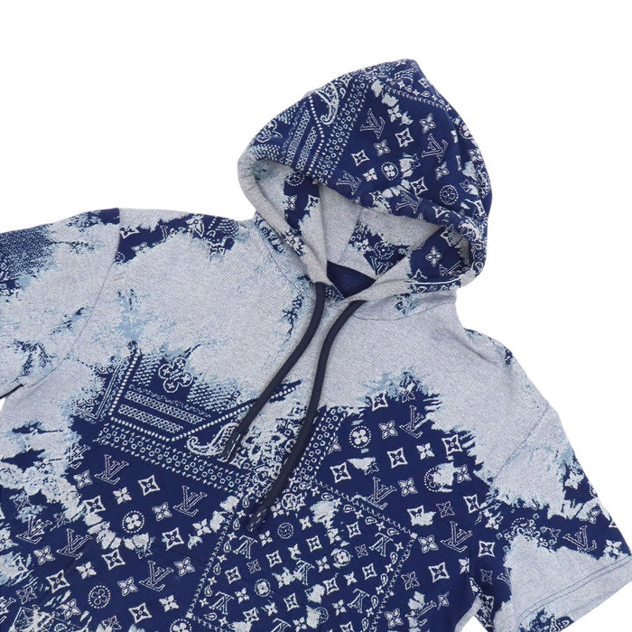 LOUIS VUITTON 
LV logo cotton 
Monogram bandana short sleeve knit hoodie