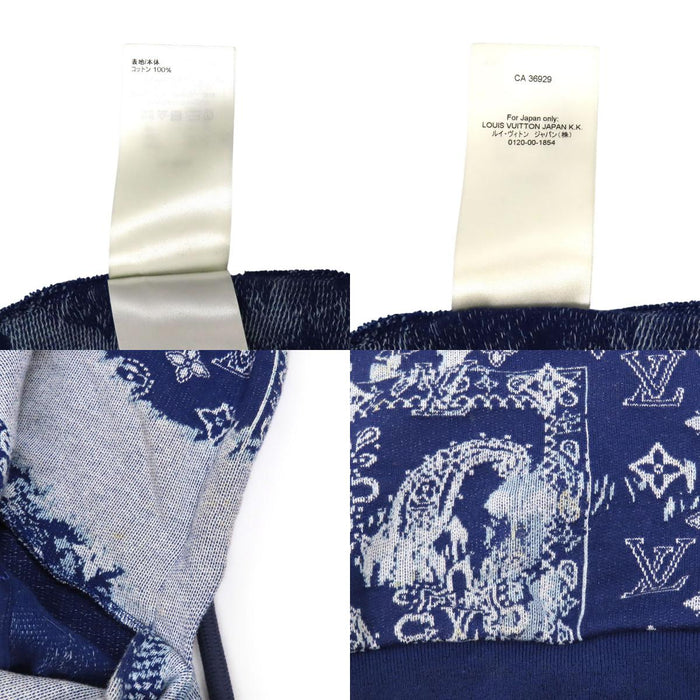 LOUIS VUITTON 
LV logo cotton 
Monogram bandana short sleeve knit hoodie
