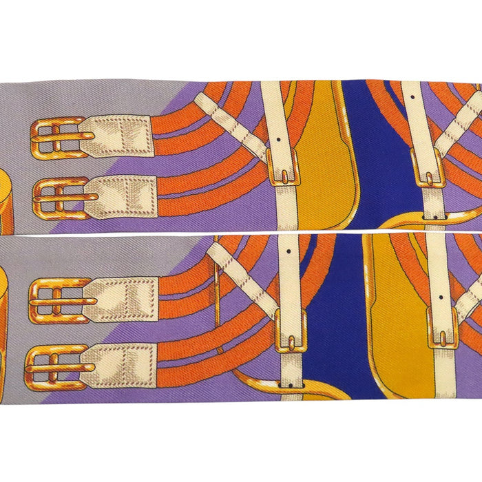 HERMES 
シルク 
ツイリー ベルト柄 スカーフ