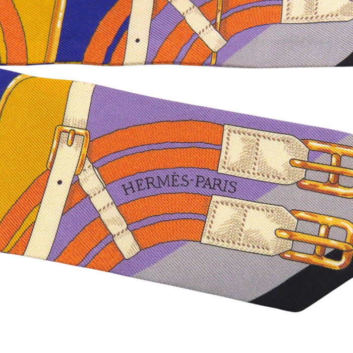 HERMES 
シルク 
ツイリー ベルト柄 スカーフ