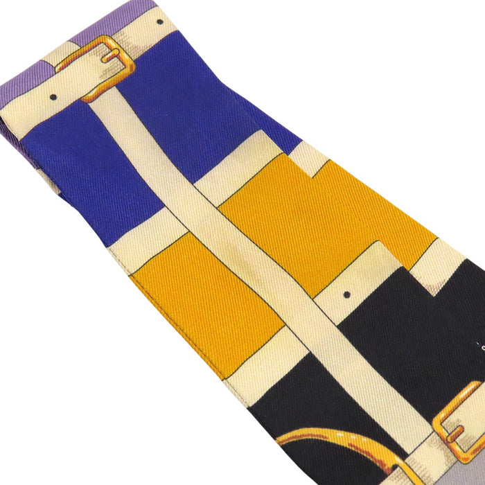 HERMES 
シルク 
ツイリー ベルト柄 スカーフ