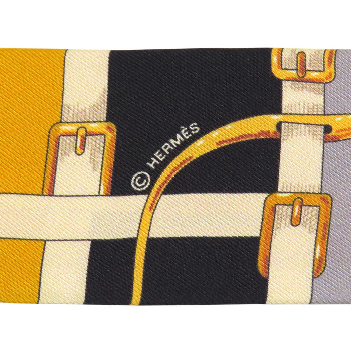 HERMES  
Silk  
Twilly Belt Pattern Scarf