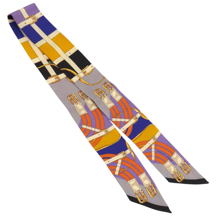 HERMES 
シルク 
ツイリー ベルト柄 スカーフ