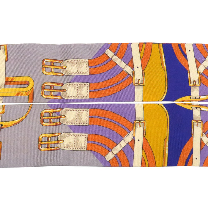 HERMES 
シルク 
ツイリー ベルト柄 スカーフ