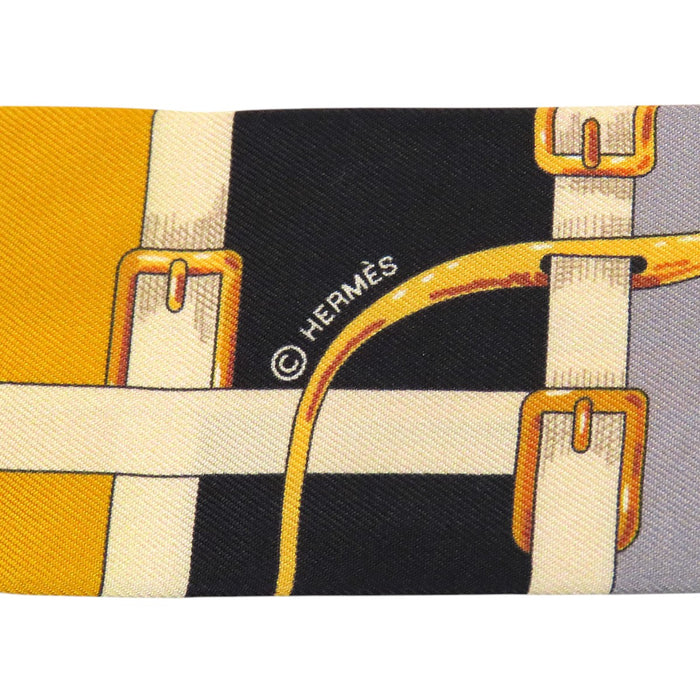 HERMES 
シルク 
ツイリー ベルト柄 スカーフ