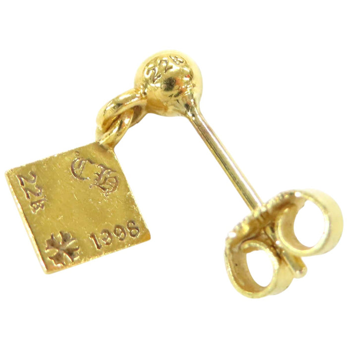 CHROME HEARTS  
CH PYRMD PLUS DROP 1 Yellow Gold 1998 Engraving  
Pyramid CH Plus Drop Earrings 22K