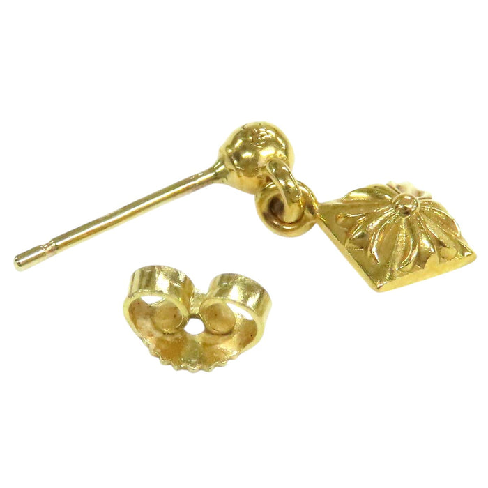CHROME HEARTS  
CH PYRMD PLUS DROP 1 Yellow Gold 1998 Engraving  
Pyramid CH Plus Drop Earrings 22K