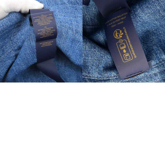 LOUIS VUITTON 
LV ロゴ 刺繍 デニム コットン 
スプラッシュ ダミエ リバーシブル バケットハット