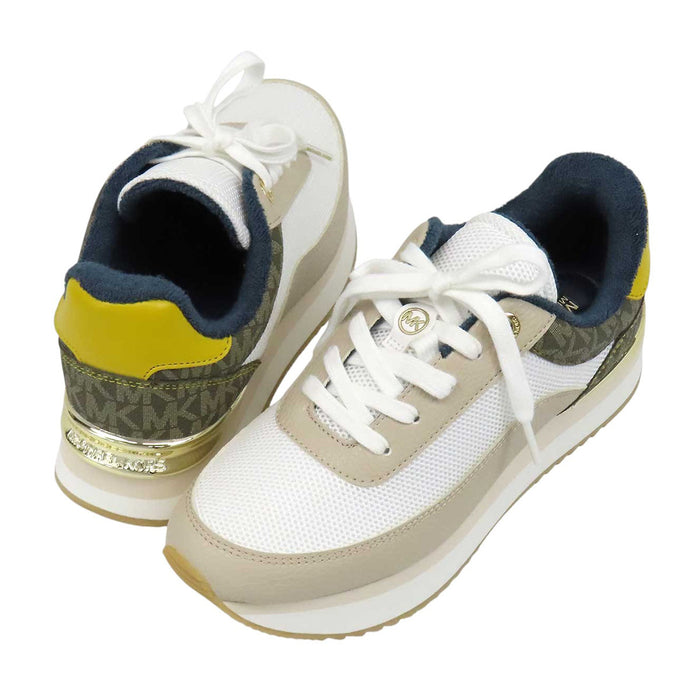 Michael Kors 
MICHAEL KORS ハティ ロゴ メッシュ レザー ゴールドカラーメタル レースアップ 
HATTIE スニーカー