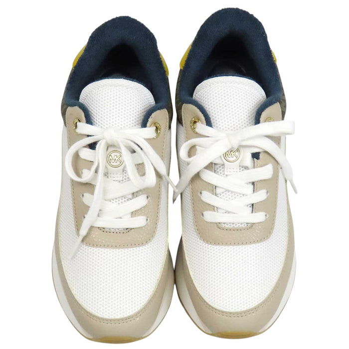 Michael Kors 
MICHAEL KORS ハティ ロゴ メッシュ レザー ゴールドカラーメタル レースアップ 
HATTIE スニーカー