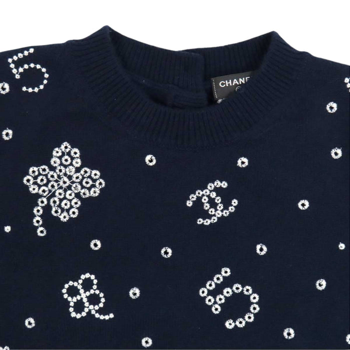 CHANEL 
COCO CC ココボタン クローバー アイコン 
ココマーク カシミヤ 半袖 ニット