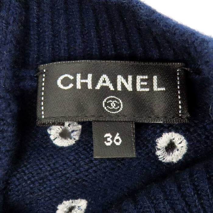CHANEL 
COCO CC ココボタン クローバー アイコン 
ココマーク カシミヤ 半袖 ニット
