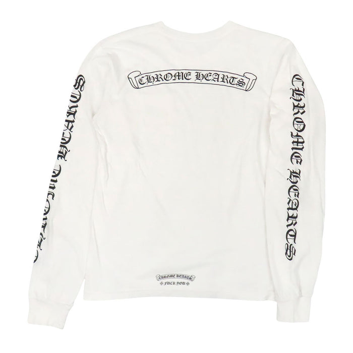CHROME HEARTS  
CH FUCK YOU Cotton  
Scroll Label Sleeve Logo Long Sleeve T-Shirt