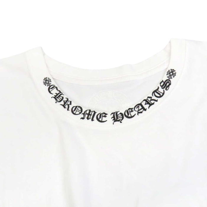 CHROME HEARTS  
CH col rond coton étiquette scroll logo bras  
T-shirt manches longues avec logo col et poche