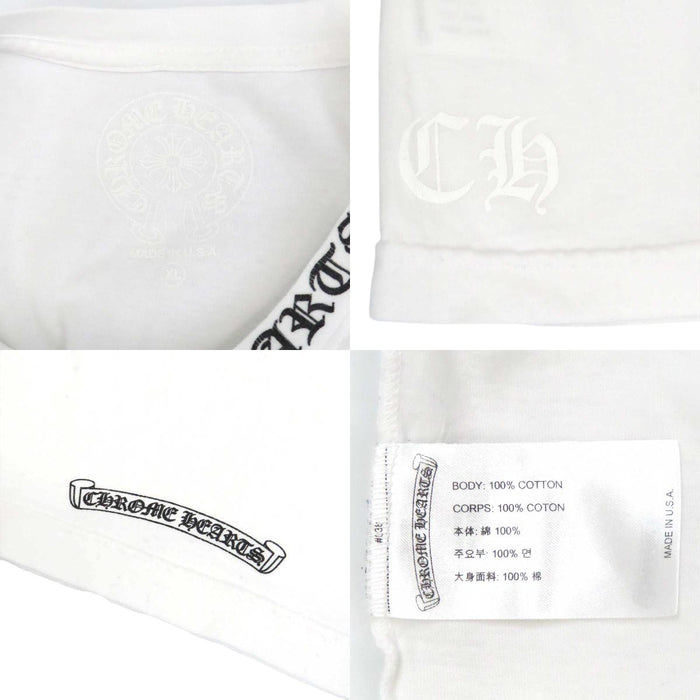 CHROME HEARTS  
CH col rond coton étiquette scroll logo bras  
T-shirt manches longues avec logo col et poche