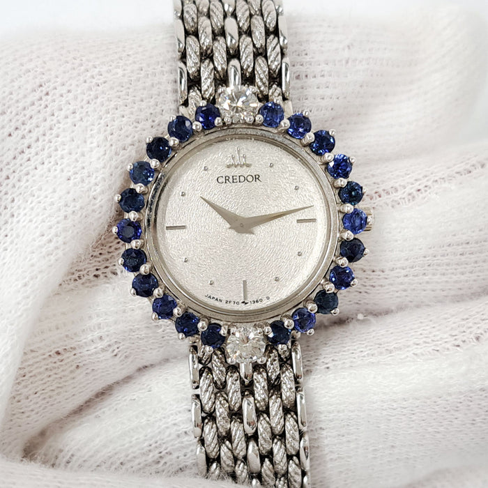 SEIKO 
クレドール サファイアダイヤベゼル 
箱付
