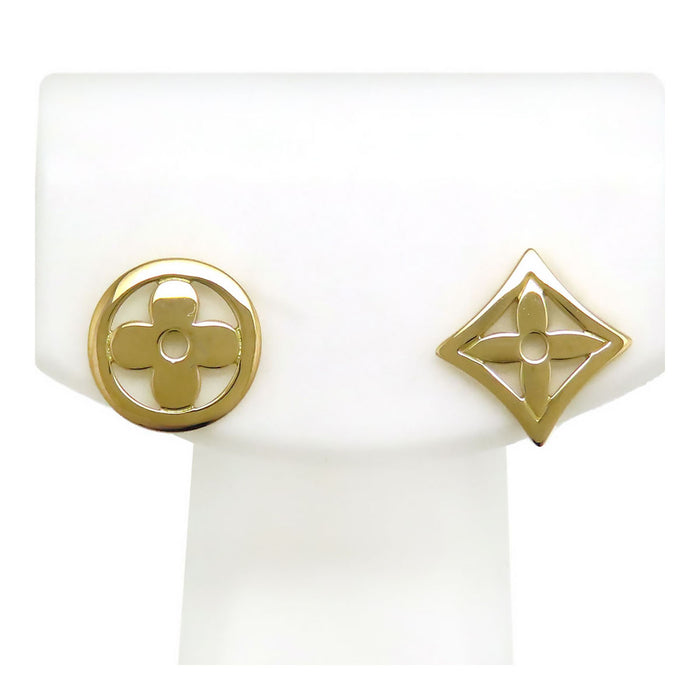 LOUIS VUITTON 
Puce Monogram Réguli Earrings