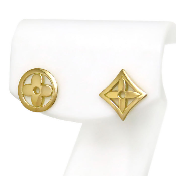 LOUIS VUITTON 
Puce Monogram Réguli Earrings