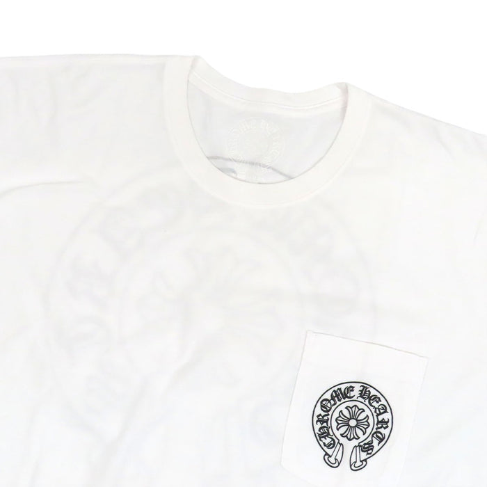 CHROME HEARTS 
CH Scroll Label Logo Cotton 
Horseshoe Print T-Shirt