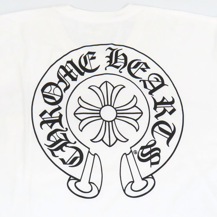 CHROME HEARTS 
CH Scroll Label Logo Cotton 
Horseshoe Print T-Shirt