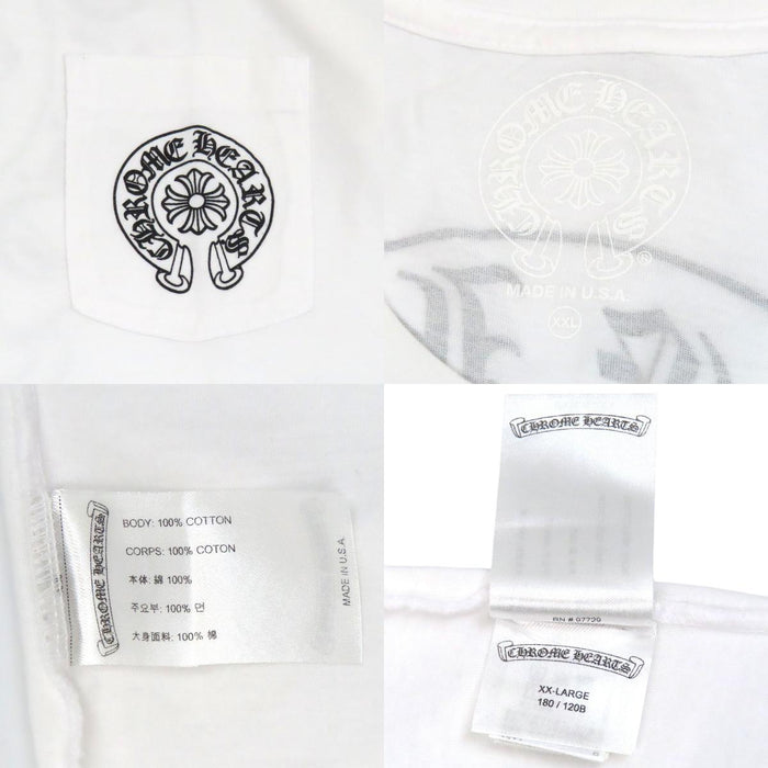 CHROME HEARTS 
CH Scroll Label Logo Cotton 
Horseshoe Print T-Shirt